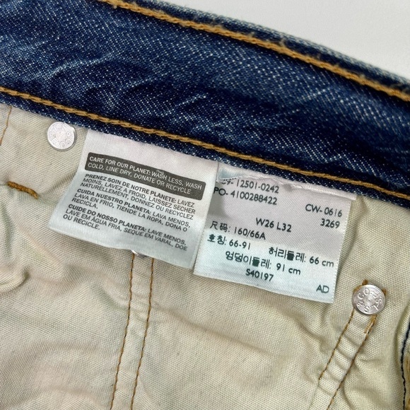 Levi’s 501 Distressed Button Fly cuffed Rockabillly Style Jeans - Picture 9 of 11